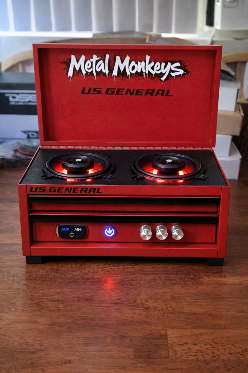 U.S General Mini Toolbox Custom Speaker - Honda Red